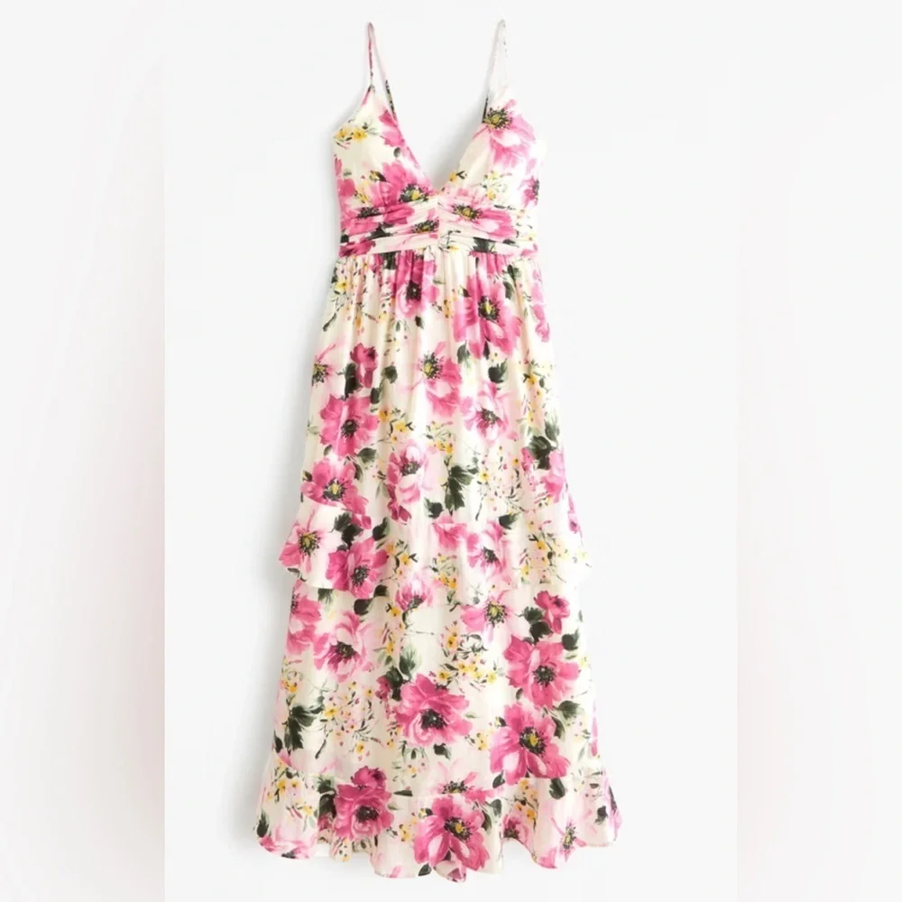 Abercrombie & Fitch colorful flower print maxi dress NWT